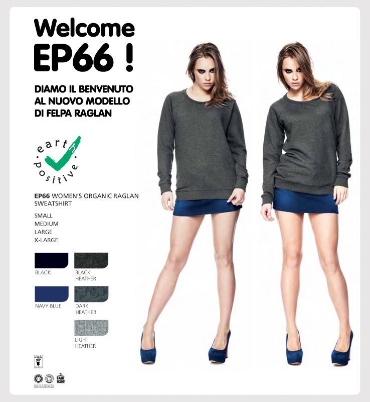 New Arrival: EarthPositive EP66 Women's Organic Raglan Sweatshirt NOW IN STOCK !!!